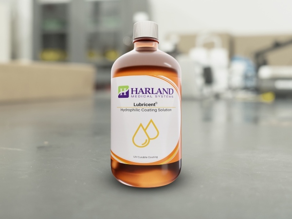 Lubricent hydrophilic coating bottle in a lab