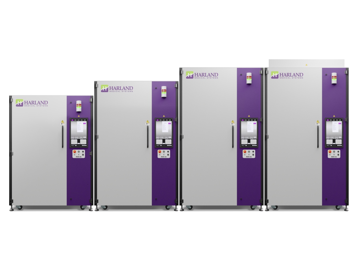 Complete series of RDX-XL automated coating machines, including 4 different sizes